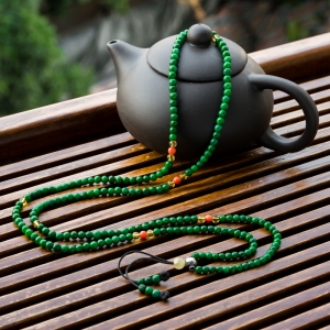 4mm糯种翠绿翡翠多圈手串