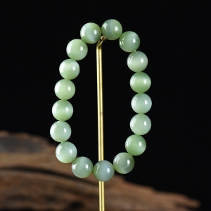 12mm山料和田碧玉单圈手串