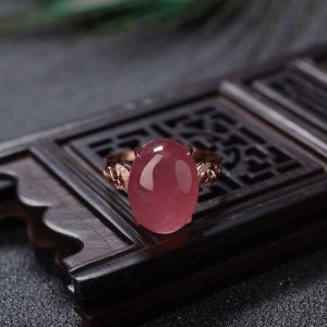18K红纹石戒指
