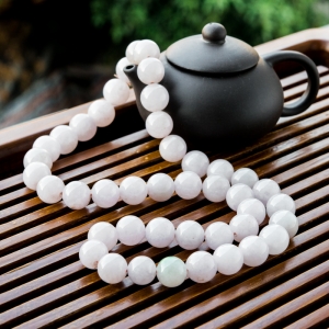 15mm糯冰种紫罗兰翡翠项链