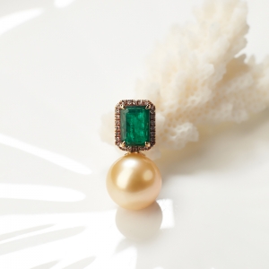 18K海水金色珍珠吊坠