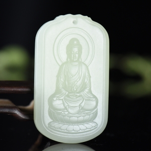 山料和田白玉大日如来吊坠