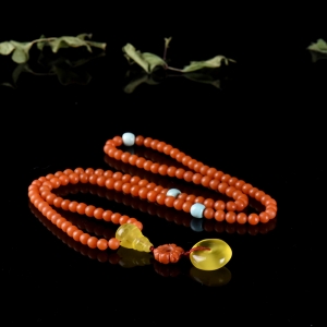 6mm柿子红南红108佛珠