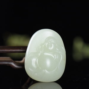籽料和田白玉弥勒佛吊坠