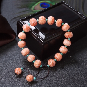 深水珊瑚龙珠单圈手串