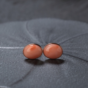 18K深水珊瑚耳钉