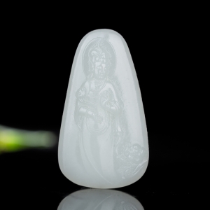 山料和田白玉观音吊坠