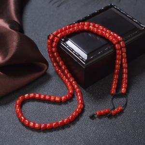 阿卡珊瑚桶珠108佛珠