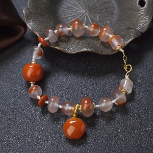 冰飘料南红手链