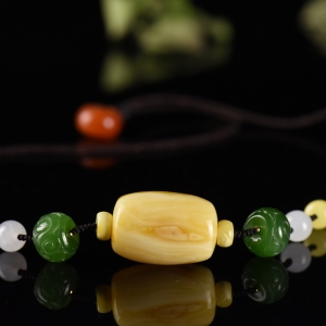 白花蜜蜜蜡桶珠吊坠