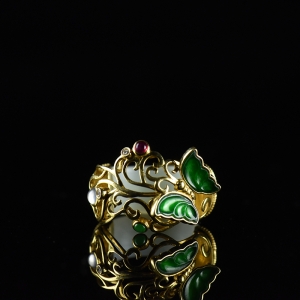 18K籽料和田白玉戒指