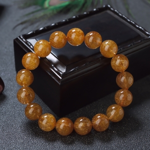 12mm铜发晶单圈手串