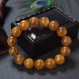 15mm铜发晶单圈手串