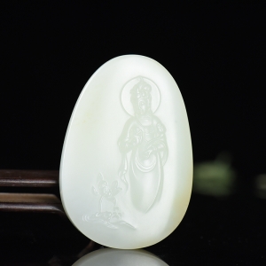 山料和田白玉观音吊坠