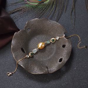 18K海水金色珍珠手链