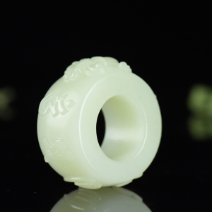 山料和田白玉六字真言扳指