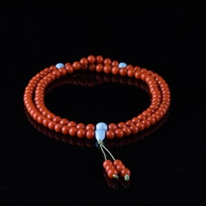 8mm柿子红南红108佛珠