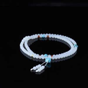 6mm籽料和田白玉幽莲108佛珠