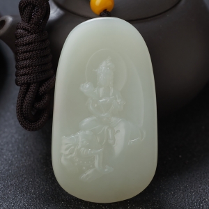 山料和田白玉普贤菩萨吊坠