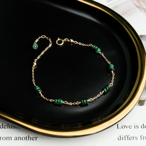 14K花青种翡翠手链