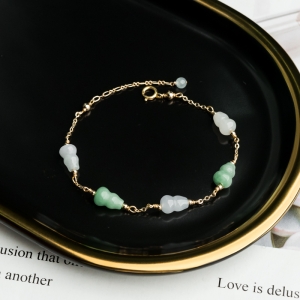 14K糯冰种翡翠手链