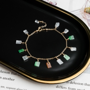 14K糯冰种翡翠手链