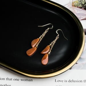 14K糯冰种红翡翡翠耳坠