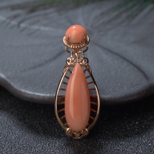 18K深水珊瑚水滴吊坠