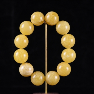 21mm白花蜜蜜蜡单圈手串