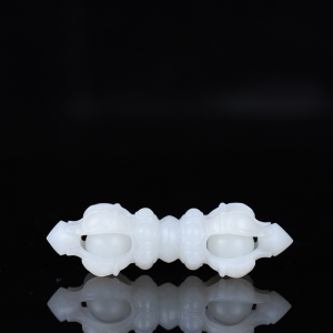 山流水料和田白玉金刚杵吊坠