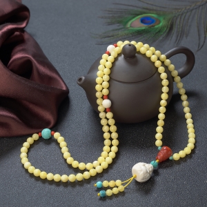 6mm白花蜜蜡108佛珠