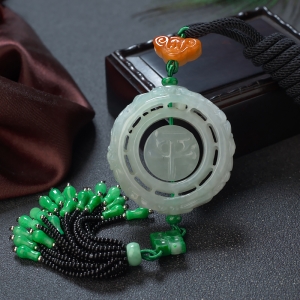 糯种翡翠平安吊坠