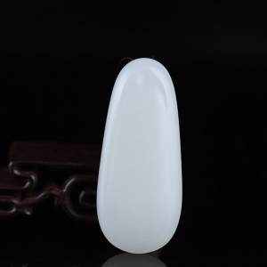 山料和田羊脂白玉无事牌吊坠