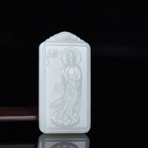 山料和田白玉观音吊坠