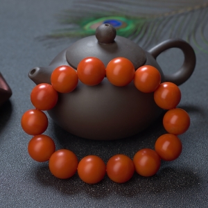 16mm柿子红南红单圈手串