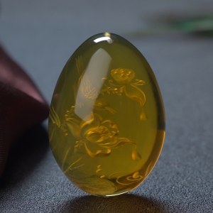 墨西哥蓝珀喜事连连吊坠