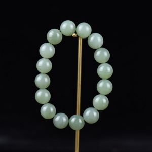 12.5mm山料和田碧玉单圈手串