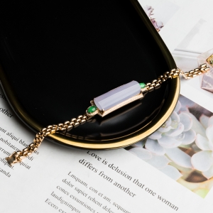 18K冰种紫罗兰翡翠手链