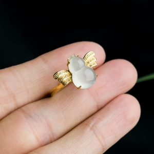 18K冰种翡翠福禄戒指