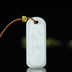 山流水料和田羊脂白玉节节高吊坠