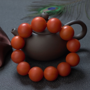 柿子红南红单圈手串