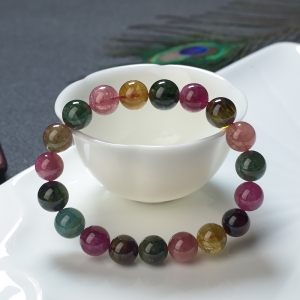 10mm彩虹碧玺单圈手串