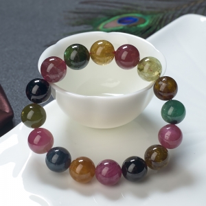 13mm彩虹碧玺单圈手串