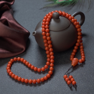 6.5mm柿子红南红多圈手串