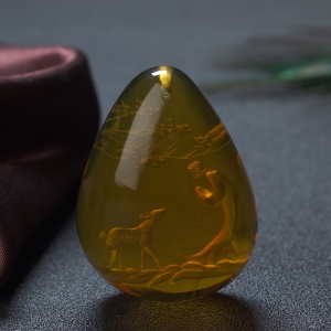 墨西哥蓝珀悟道吊坠