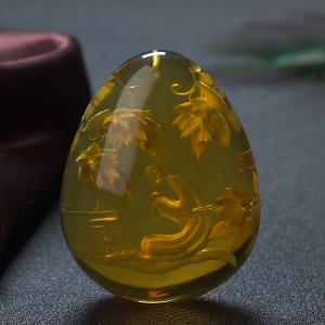 墨西哥蓝珀悟道吊坠