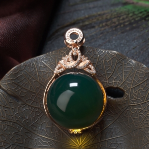 银镶墨西哥蓝珀吊坠