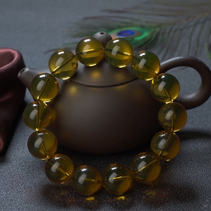 16.5mm墨西哥蓝珀单圈手串