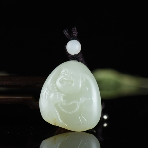 籽料和田白玉弥勒佛吊坠