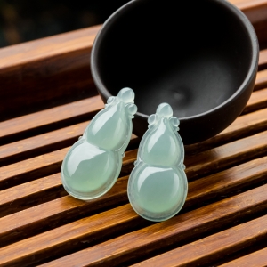 糯冰种晴水翡翠福禄吊坠（一对）